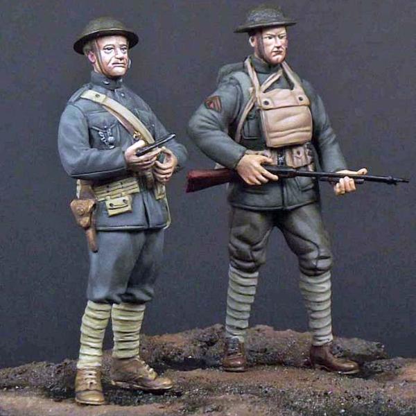 第一次世界大戦 アメリカ海兵隊 将校＆兵士（2体入） WW1 USMC