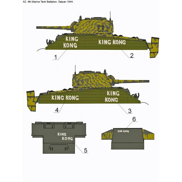 アメリカ軍 太平洋戦線のM4シャーマン戦車 デカール vol.1 PTO