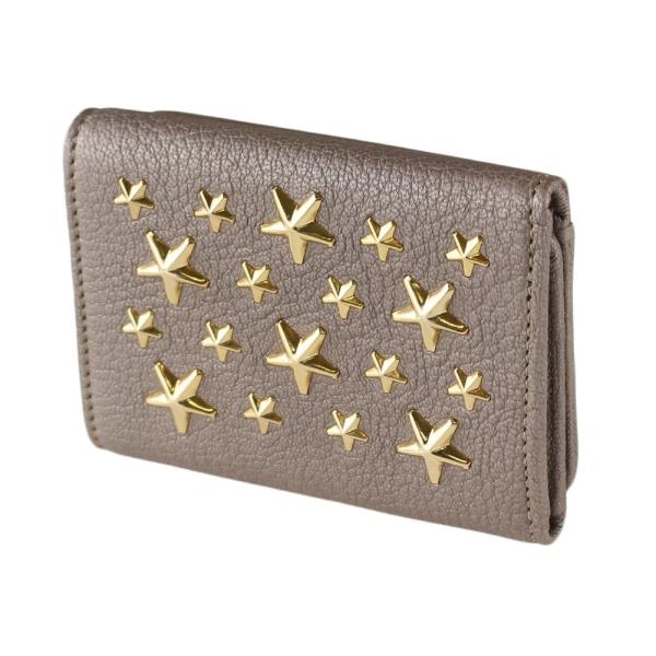 ジミーチュウ 財布 三つ折り JIMMY CHOO J000108481001 ライトカーキ