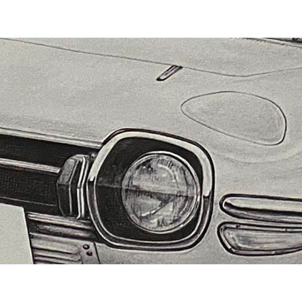 TOYOTA トヨタ2000GT前期フロント【鉛筆画】名車 旧車 イラスト