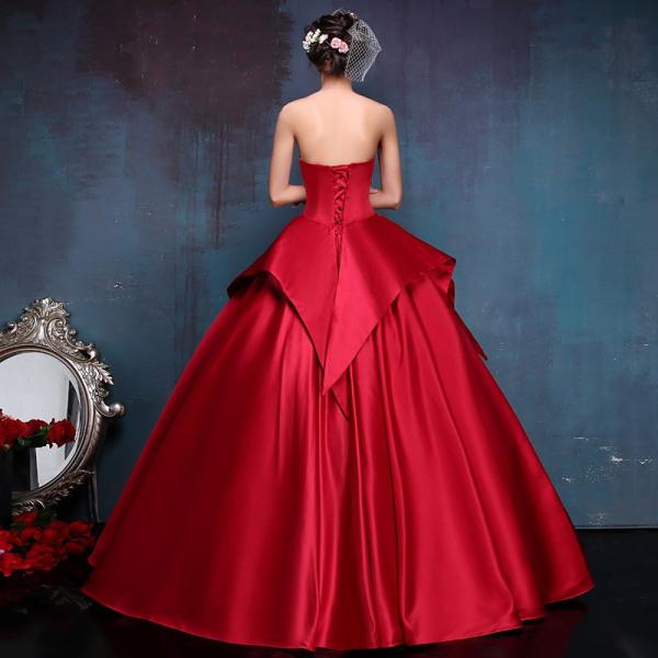 ウエディングドレス カラードレス 赤 演奏会 コンサート 安い 結婚式