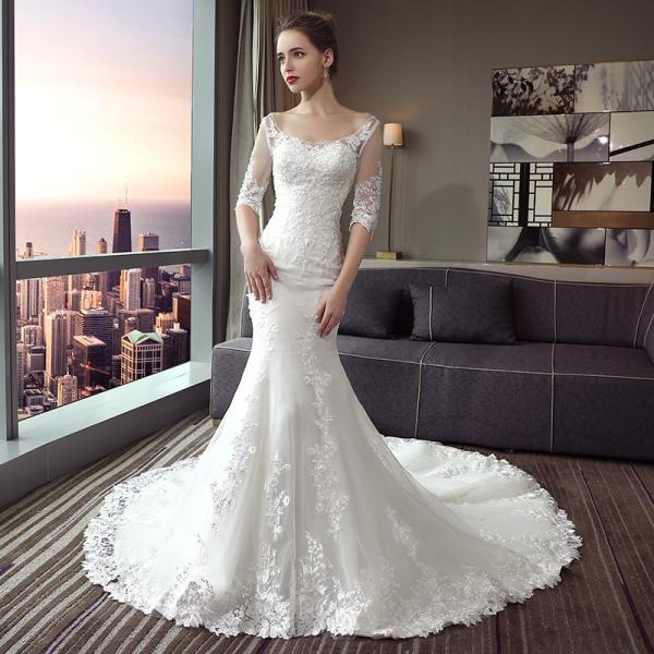 結婚式 ウェディングドレス マーメイドドレス-