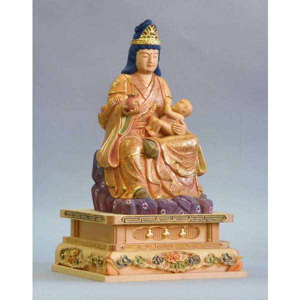 木彫仏像子安鬼子母神坐像総高45cm 桧材截金仕上/【Buyee】