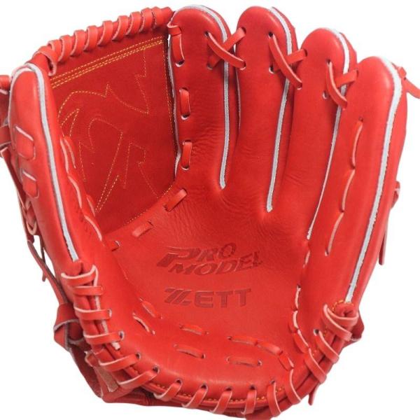 ZETT プロ赤 レザー 野球グローブ 投手用 ゼット ZETT 797 投手