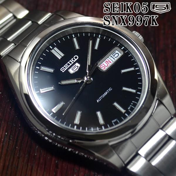 セイコー5 海外モデル逆輸入SEIKO5 腕時計メンズブラック文字盤