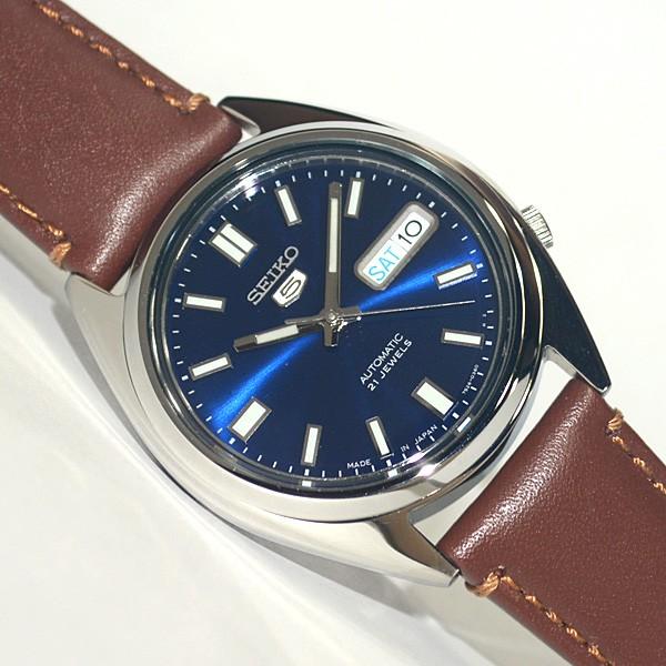 セイコー5 海外モデル 逆輸入 SEIKO5 メンズ 自動巻き 腕時計 ネイビー