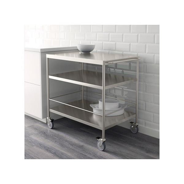 IKEA・イケア FLYTTA キッチンワゴン, ステンレススチール