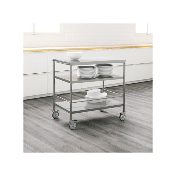 IKEA FLYTTA イケア フリッタ ステンレス製キャスター付キッチンワゴン FLYTTA フリッタ キッチンワゴン, ステンレススチール - IKEA