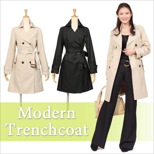 トレンチコート レディース 通勤 オフィス 秋 春 アウター 黒