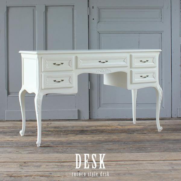 デスク 机 アンティーク 猫脚 英国 ロココ調 エレガント ゴシック 幅