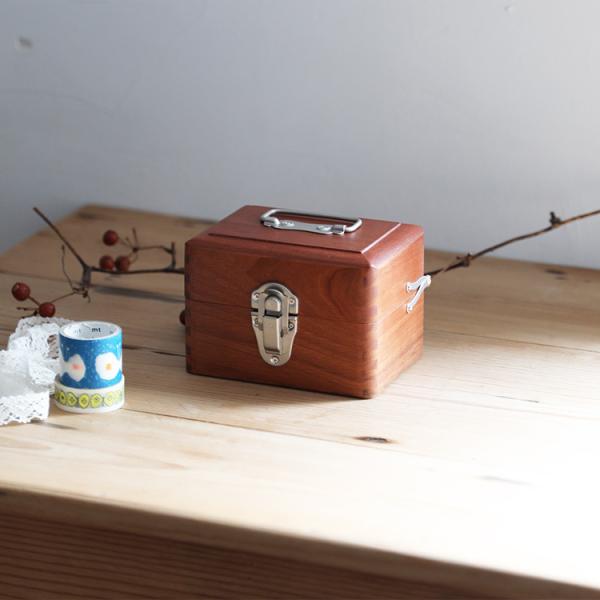 収納ボックス収納アンティークふた付木箱木製手提げ倉敷意匠小物入れ