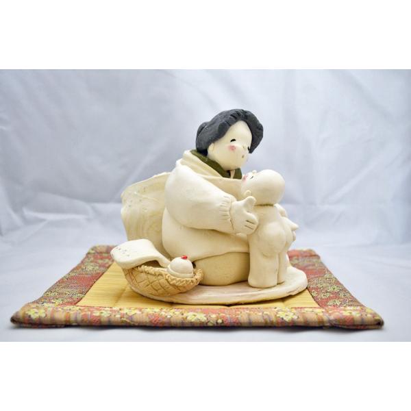 厳選 手作り陶器人形 夢空 【作品名 お風呂あがり 母さん大忙し