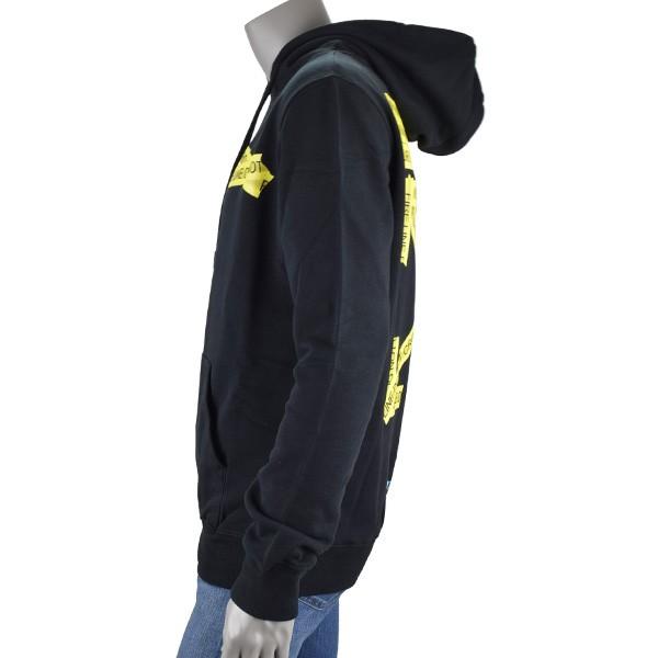 OFF-WHITE オフホワイト FIRETAPE HOODIE BLACK BLACK YELLOW パーカー