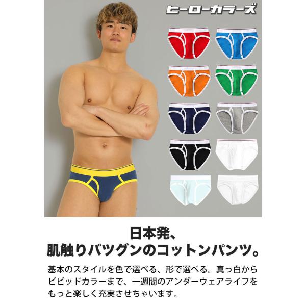 ブリーフ メンズ 前開き ローライズ 日本製 コットン 綿 ヒーロー