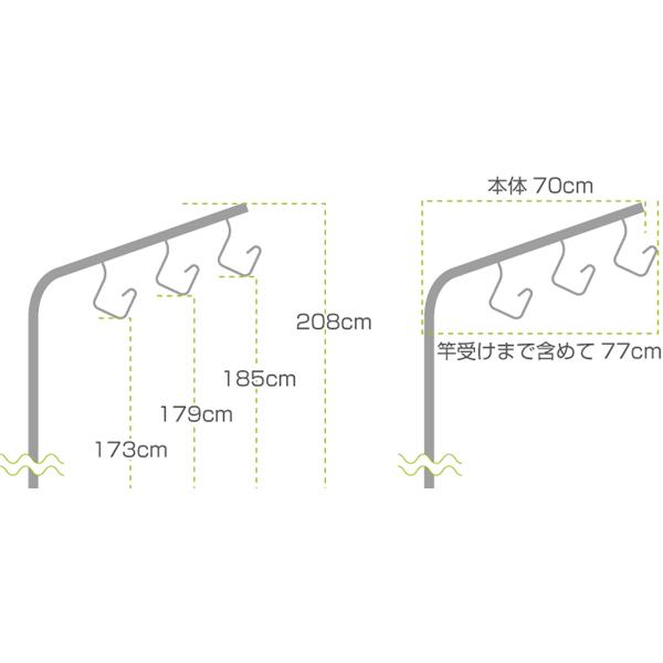 ベランダ用物干し台 格子タイプ 直径30mm角 ブロンズ色＋取り付け金具付き(2つ穴4枚) 屋外 おしゃれ 竿受け 取り付け 屋外 風に強い 倒れない  壁付け /【Buyee】