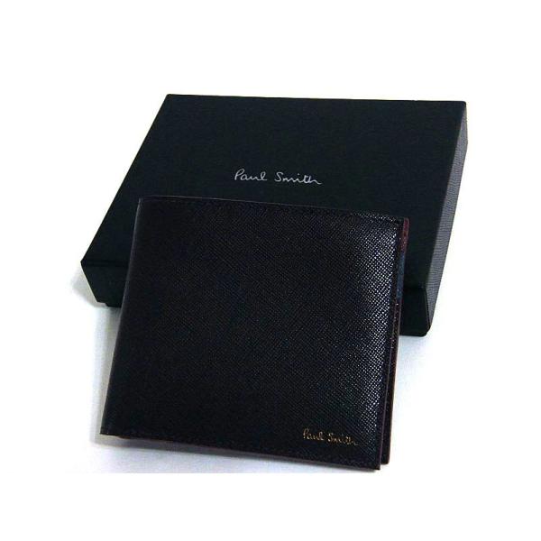 ポールスミス Paul Smith 財布 2つ折り 牛革 レザー イタリア製 