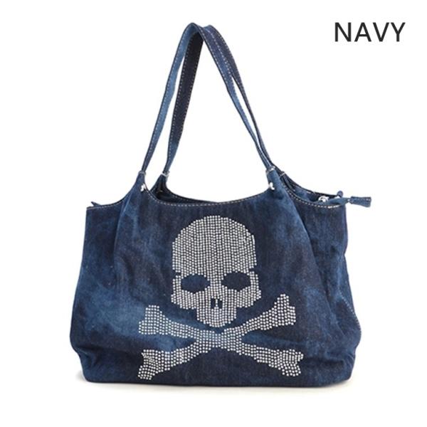 スタッズスカルストーンデニムトートバッグ1色/ハピス/BAG/バック 