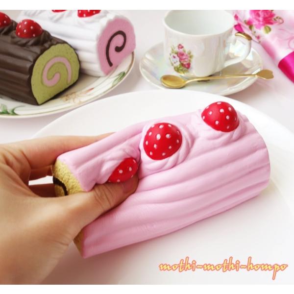 スクイーズ スイスロール ケーキ いちご スイーツ｜可愛い ふわふわ