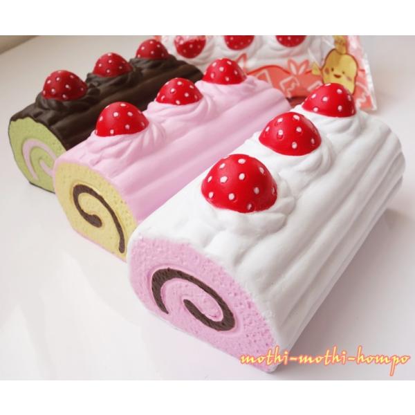 スクイーズ スイスロール ケーキ いちご スイーツ｜可愛い ふわふわ