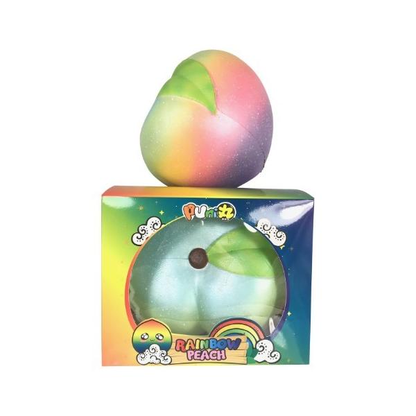 スクイーズ ぷに丸 ジャンボピーチ レインボー ベビー 可愛い ふわふわ