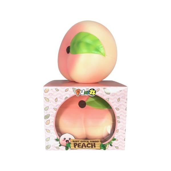 スクイーズ ぷに丸 ジャンボピーチ レインボー ベビー 可愛い ふわふわ