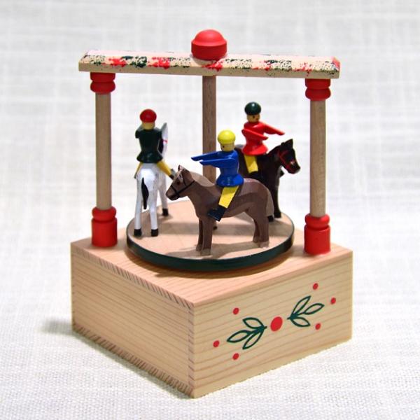 ドイツ木工芸品・手回しオルゴール 回転木馬 /【Buyee】 Buyee