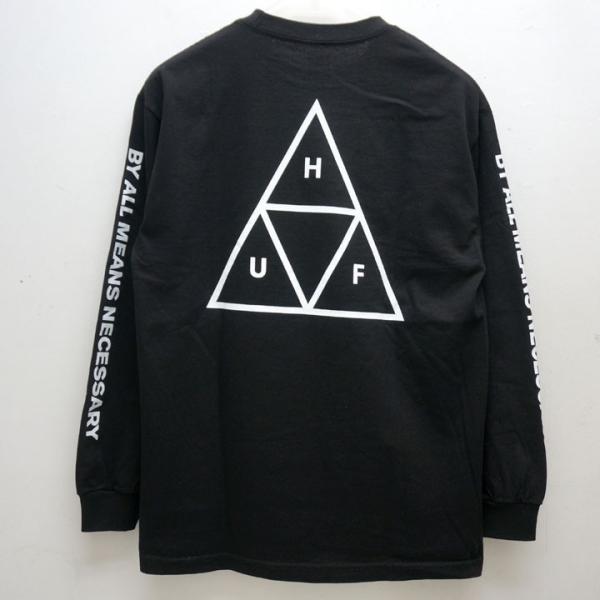 HUF ハフロンT TRIPLE TRIANGLE L/S Tee Tシャツ長袖ブラック黒BLACK