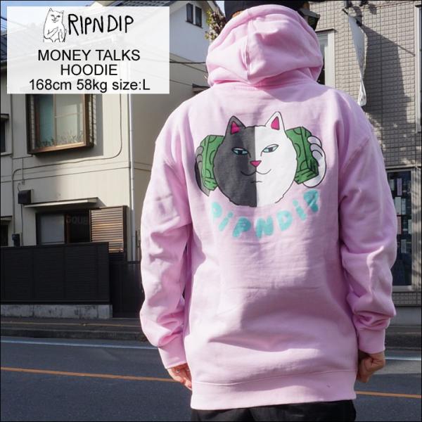 リップンディップ RIPNDIP パーカー MONEY TALKS HOODIE フーディー トレーナー 猫 ネコ ピンク PINK /【Buyee】