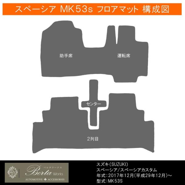 新型 スペーシア スペーシアカスタム MK53S フロアマット ラゲッジ