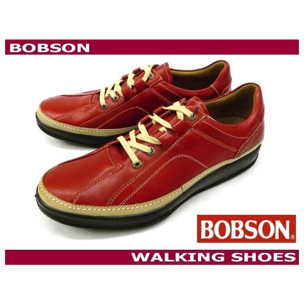 ウォーキングシューズ BOBSON ボブソン bo5422(レッド/赤) レザー