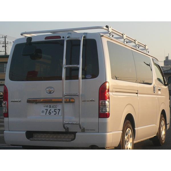 200ハイエース 1~7型 軽量 アルミ リアラダー はしご ハシゴ 滑り止め