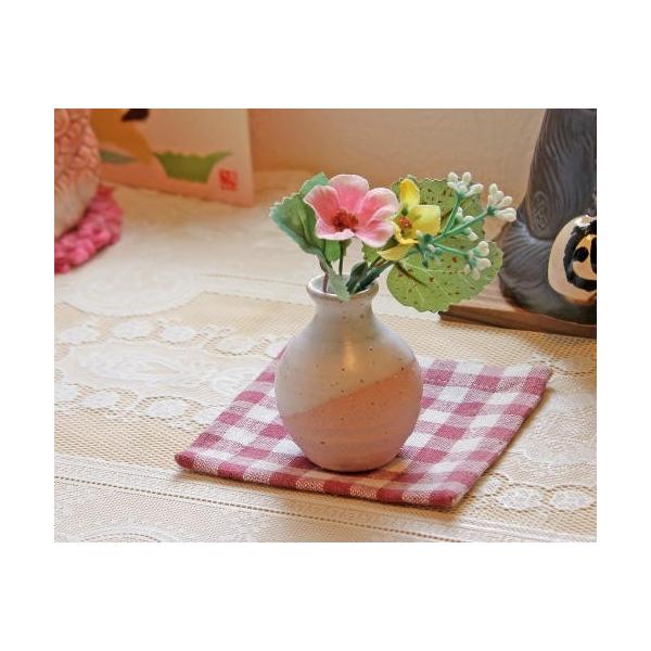 信楽焼 一輪挿し ピンク チタンミニ 小さい 花瓶 陶器 おしゃれ