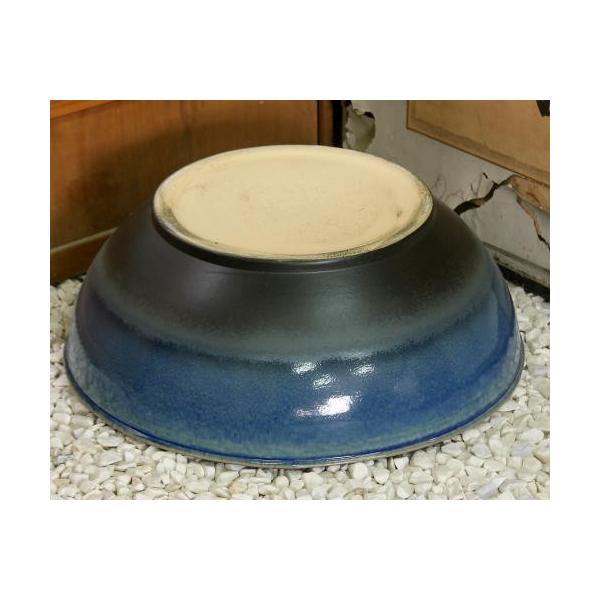 ポイント8倍]信楽焼 睡蓮鉢 ブルーガラス 19号 陶器 メダカ鉢 おしゃれ
