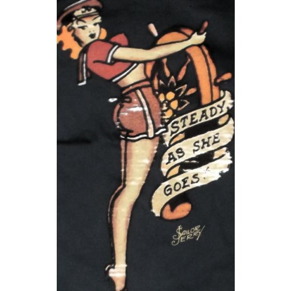 セーラー ジェリー Tシャツ Sailor Jerry Steady 紺 セーラー ガール ...