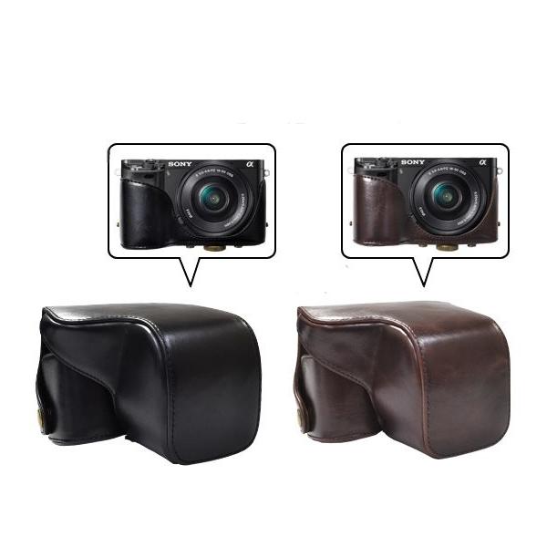 カメラケース SONY α 6000、NEX-6 パワーズームレンズ対応 ネック 
