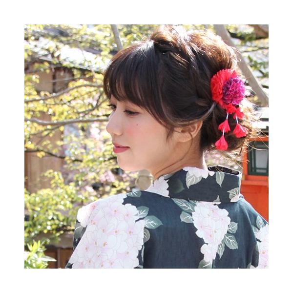 日本製 浴衣 髪飾り クリップ ぶら下がり付き花髪飾り 花 ちりめん 大人 ヘアアクセサリー 浴衣用ヘアーアクセサリー 浴衣 夏祭り 花火大会 - Japanese Proxy Service Buy from Japan