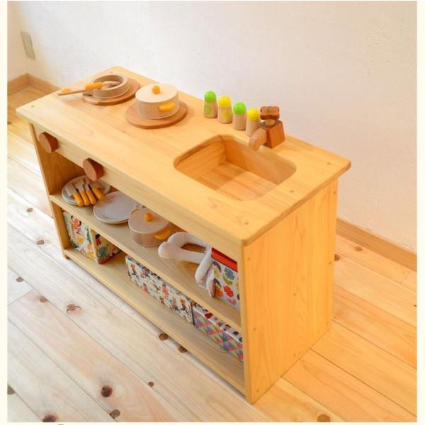 ままごとキッチン 日本製 手作り 自然素材 自然塗料 女の子