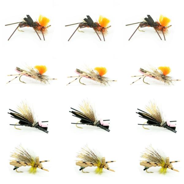 ドライフライ Dropper Hopper Foam Body Grasshopper Trout Flies