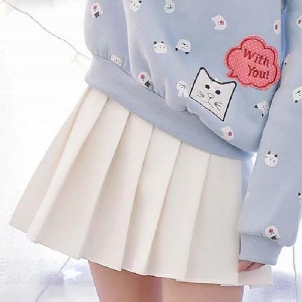シンプル白プリーツミニスカート /【Buyee】 シンプル白プリーツミニスカート /【Buyee】