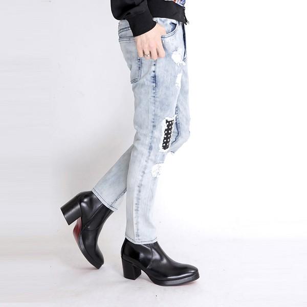 JURY BLACK(ジュリーブラック)サイドZIPヒールブーツ ブーツ メンズ 