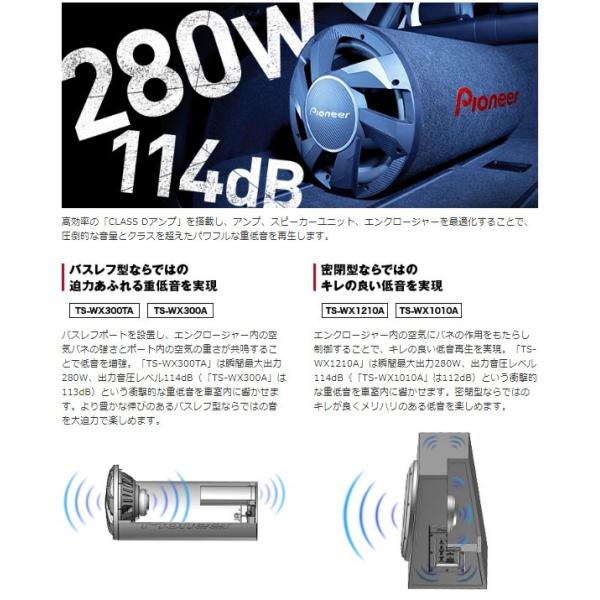 パイオニア カロッツェリア 25cmパワードサブウーファー カー