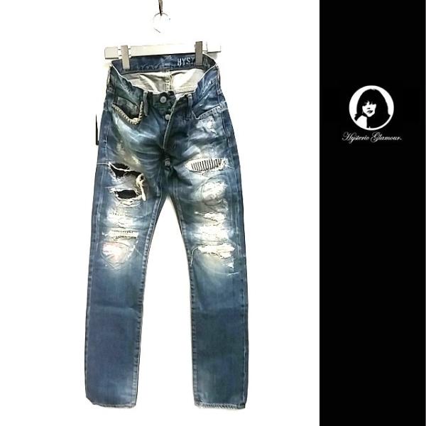 【最終価格】HYSTERIC GLAMOUR RDM加工 0241AP10・L HYSTERIC GLAMOUR｜ヒステリックグラマー｜RSM加工デニムスリム