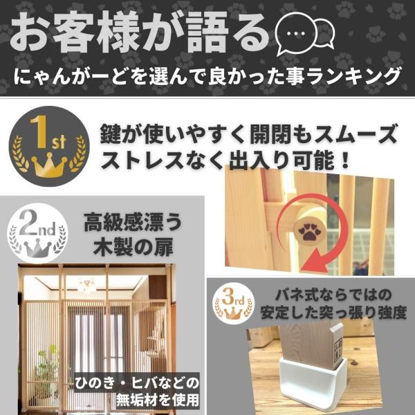 ねこ専用脱走防止扉【にゃんがーど】穴あけ不要の突っ張りタイプ(ドア フェンス ゲート ケージ 脱出防止 玄関 キッチン パーテーション 逃走防止)  /【Buyee】