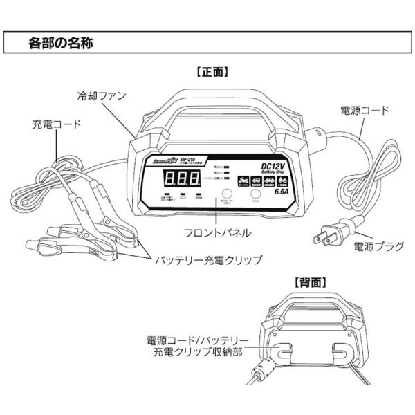 大自工業 全自動パルス充電器 MP-210 バッテリー充電器 メルテックプラス /【Buyee】