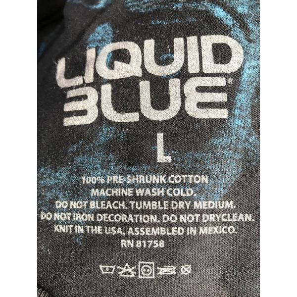 LIQUID BLUE ロング Tシャツ スカル ガイコツ 黒 青 ブラック