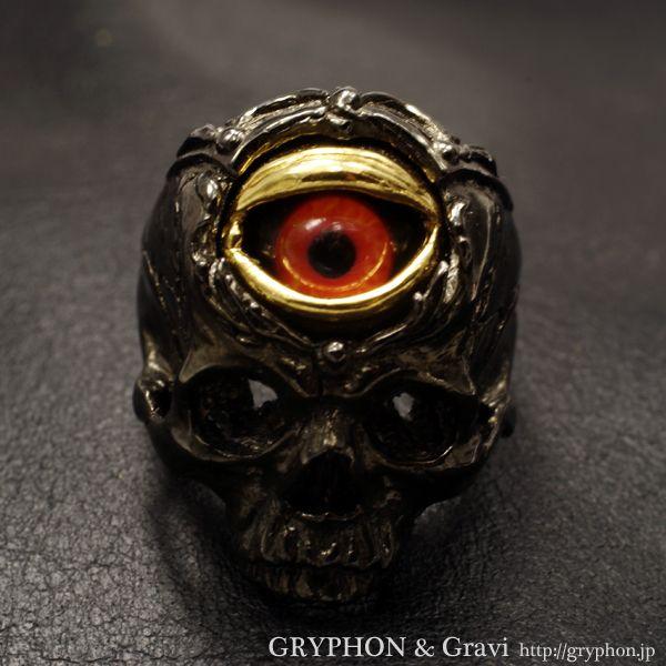 指輪スカルリングGlare Skull【Brack Rodium Coating】グレアスカル
