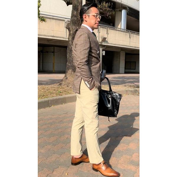 メンズ春夏ダブルジャケット ブラウンチェック 40代 50代 初秋