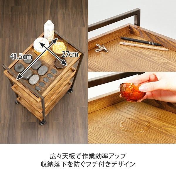 3段ウッドラック　キャスター付き　キッチンワゴン　ウッドシェルフ 7BEAUTY（7ビューティー） 木製 ウッド ワゴン キャスター付き 3段
