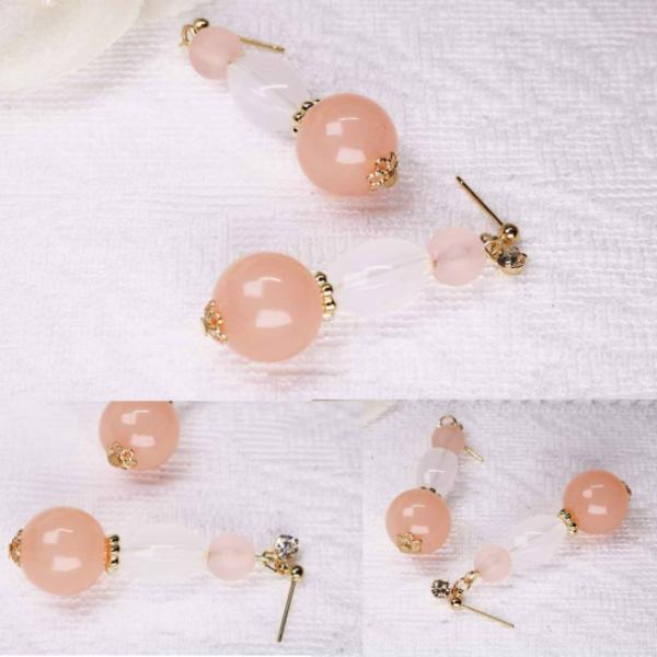 大ぶりピアス 大振り ピアス ウッドビーズ アクリルビーズ 