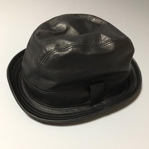 スナッチでブラピが被っていた帽子 ラムレザーブラック /【Buyee